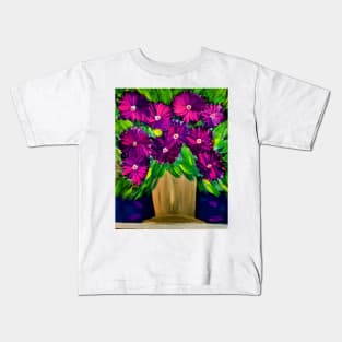 abstract purple flowers Kids T-Shirt